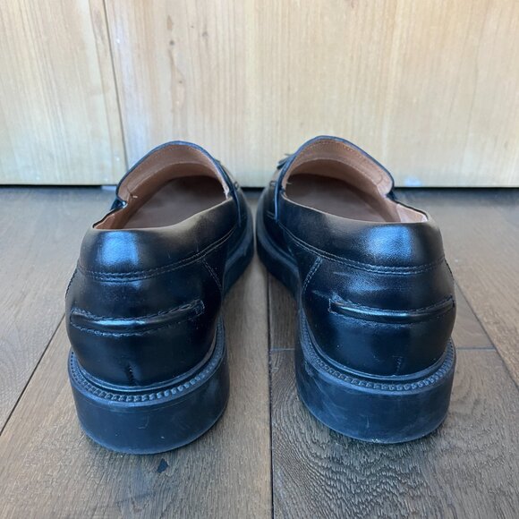 Frankie4 Octavia Platform Tassel Loafers Black Leather Size 8.5 Comfort Flats - Picture 6 of 8